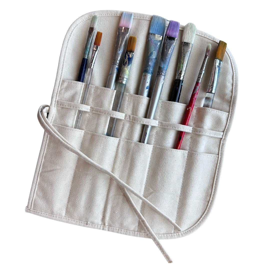  Makeup Brush Roll Up Bag Holder - Aquarelle Morning : Handmade  Products
